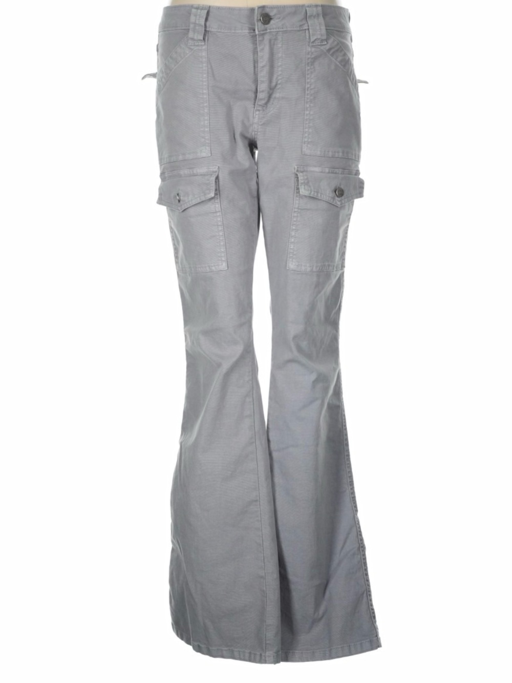 BDG Gray Cargo Flare Pants with Patch Pockets